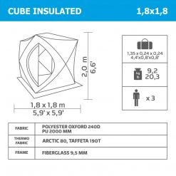 NISUS Insulated 3-Person Cube Series Pop-up Ice Fishing Shelter Ice Shelters 11 NISUS Insulated 3-Person Cube Series Pop-up Ice Fishing Shelter Ice Shelters