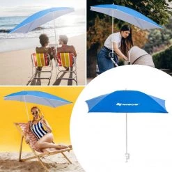 NISUS Strong Clip-On Adjustable Beach Umbrella UPF 50+