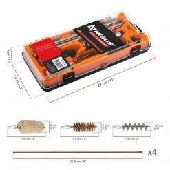 HELIOS Gun Cleaning Kit, 16 Caliber, 11 Items, Plastic Case