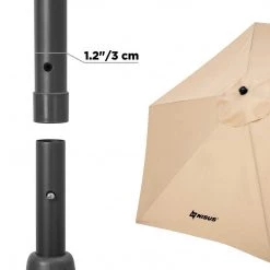 NISUS Beach Umbrellas Patio Garden Large Folding Tilting Umbrella, Beige