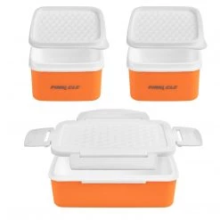 PINNACLE Camp Cookware Pyramid Set Of 3 Orange Plastic Lunch Containers | Insulated Bag | Food Storage Boxes - CLEARANCE 15 PINNACLE Camp Cookware Pyramid Set Of 3 Orange Plastic Lunch Containers | Insulated Bag | Food Storage Boxes - CLEARANCE