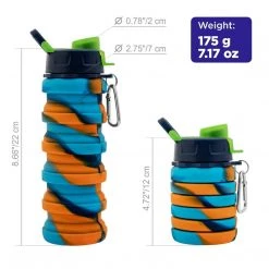 HELIOS Collapsible Silicone 16 Oz Water Bottle For Travel, Gym, Camping, Hiking, Fishing And More 21 HELIOS Collapsible Silicone 16 Oz Water Bottle For Travel, Gym, Camping, Hiking, Fishing And More