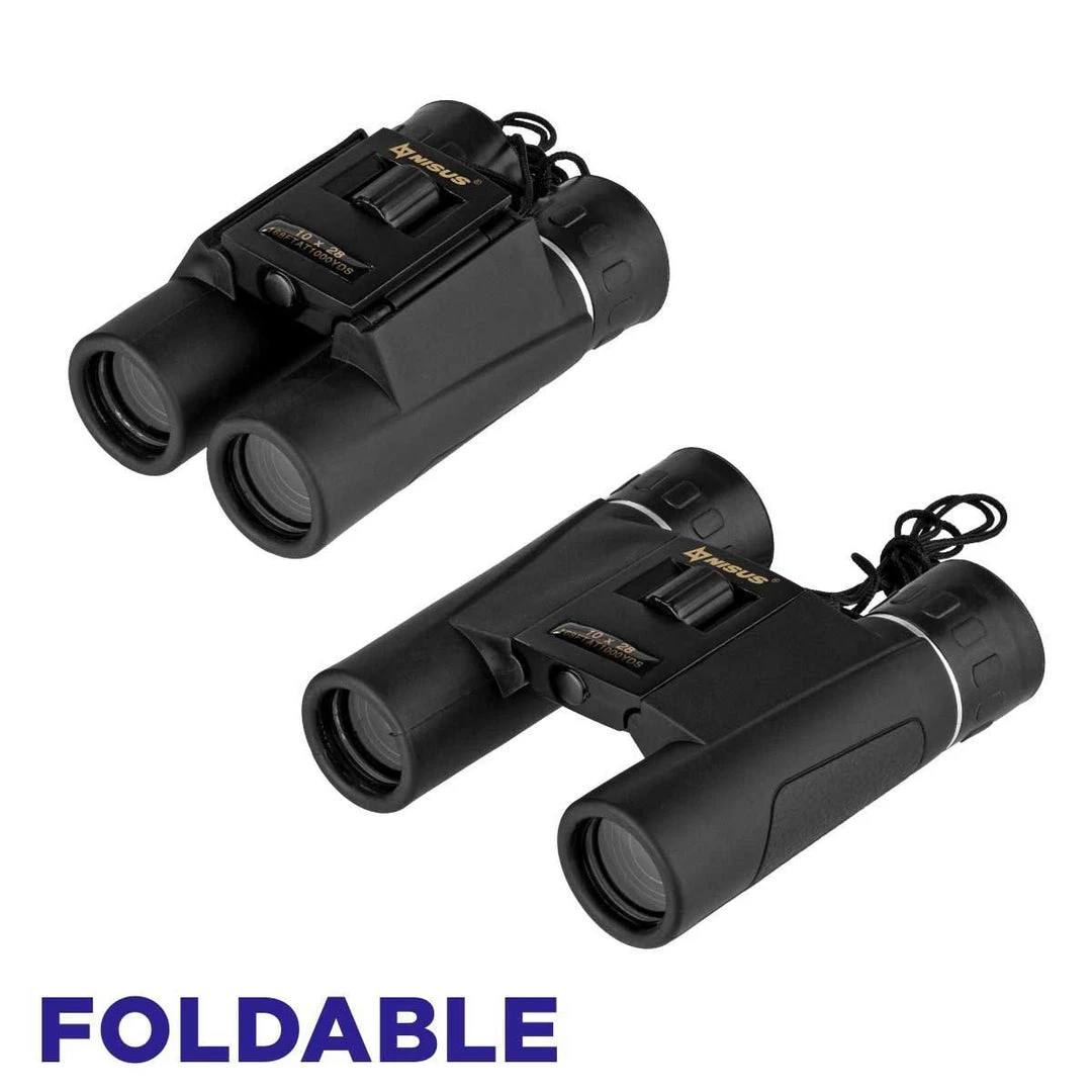NISUS Binoculars 10x28 Power Adjustable Compact Field Binocular 8 NISUS Binoculars 10x28 Power Adjustable Compact Field Binocular