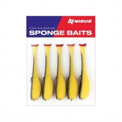 Nisus 3.5 Inch Sponge Fishing Lure, Offset Hook, Pack Of 5 20 Nisus 3.5 Inch Sponge Fishing Lure, Offset Hook, Pack Of 5