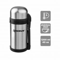 NISUS Double Wall Insulated Travel Vacuum Flask With Handle, 40 Oz Water Flasks