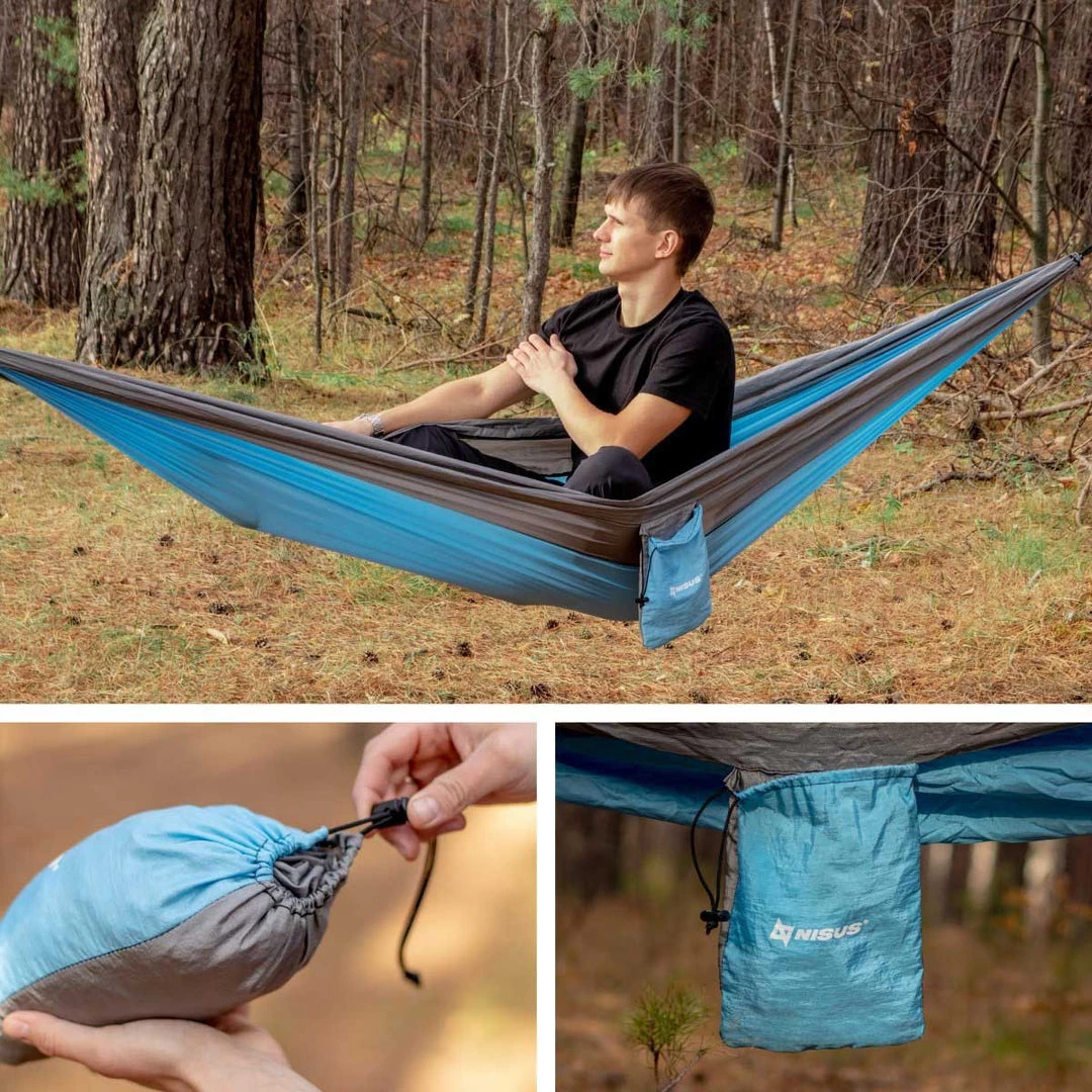 NISUS Sleeping Pads & Hammocks Large Nylon Hammock With Straps 9 NISUS Sleeping Pads & Hammocks Large Nylon Hammock With Straps