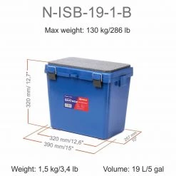NISUS Ice Fishing Bucket Type Box With Seat, 5 Gal 28 NISUS Ice Fishing Bucket Type Box With Seat, 5 Gal