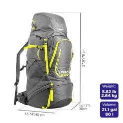NISUS 80 Liter Internal Frame Hiking Backpack