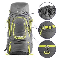 NISUS 80 Liter Internal Frame Hiking Backpack