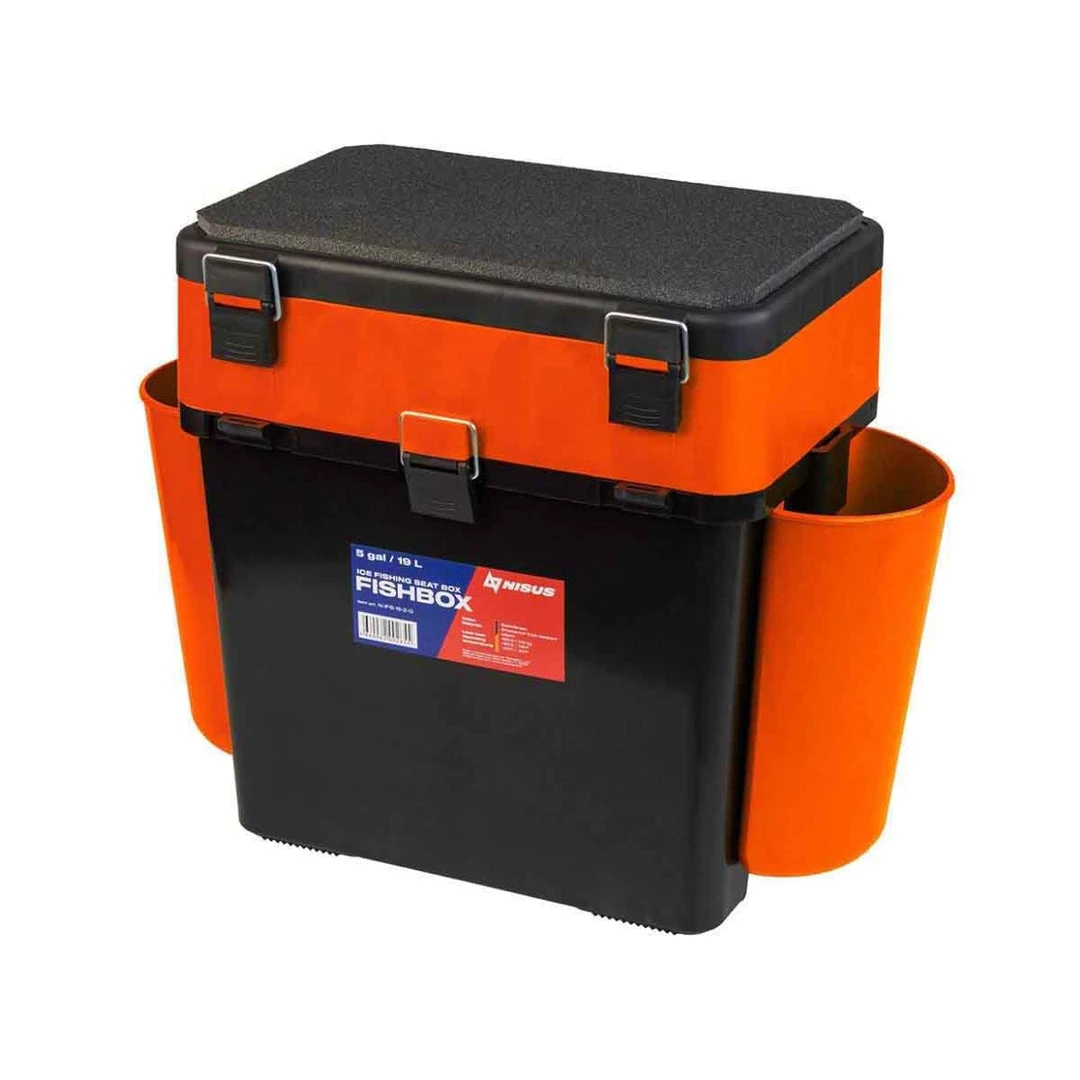 NISUS FishBox Large 5 Gal Box For Ice Fishing, 2 Compartments 12 NISUS FishBox Large 5 Gal Box For Ice Fishing, 2 Compartments