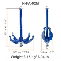 NISUS 7 Lbs Grapnel Portable Folding Anchor 9 NISUS 7 Lbs Grapnel Portable Folding Anchor