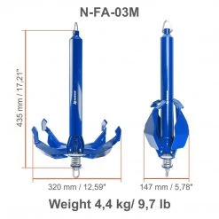 NISUS 9.7 Lbs Grapnel Portable Folding Anchor 9 NISUS 9.7 Lbs Grapnel Portable Folding Anchor