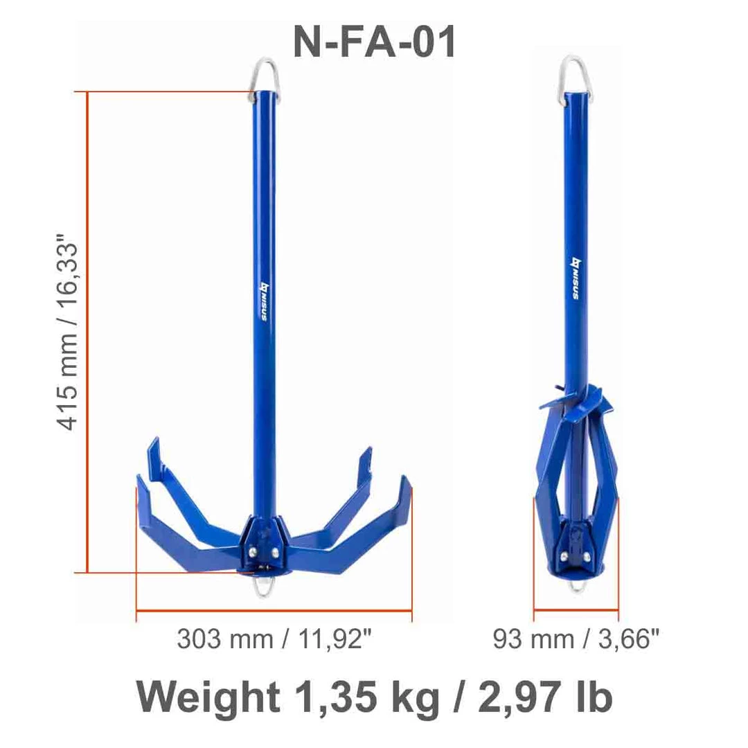 NISUS Anchors 3 Lbs Grapnel Portable Folding Anchor 5 NISUS Anchors 3 Lbs Grapnel Portable Folding Anchor
