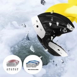 NISUS ICEBERG Premium Ice Auger With Cordless Drill Adapter And 2 Sets Of Blades, Blue For Slush Ice, Red For Regular Ice - COMPOSITE HEAD (5 Foot Drilling Depth) Ice Augers & Bits