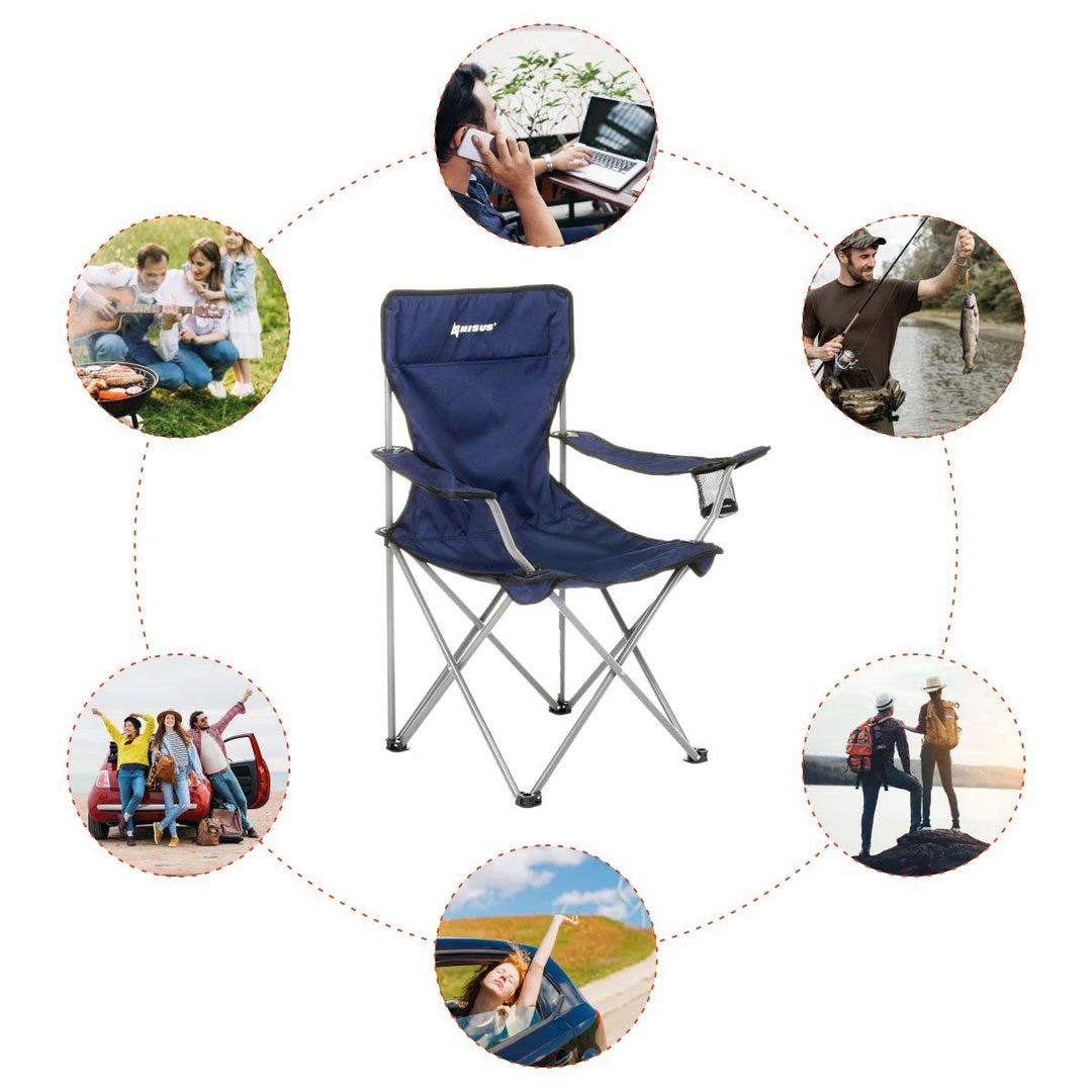 NISUS Portable Reclining Camping Armchair With Cup Holder Armrest Oversize FISHING CHAIRS 8 NISUS Portable Reclining Camping Armchair With Cup Holder Armrest Oversize FISHING CHAIRS