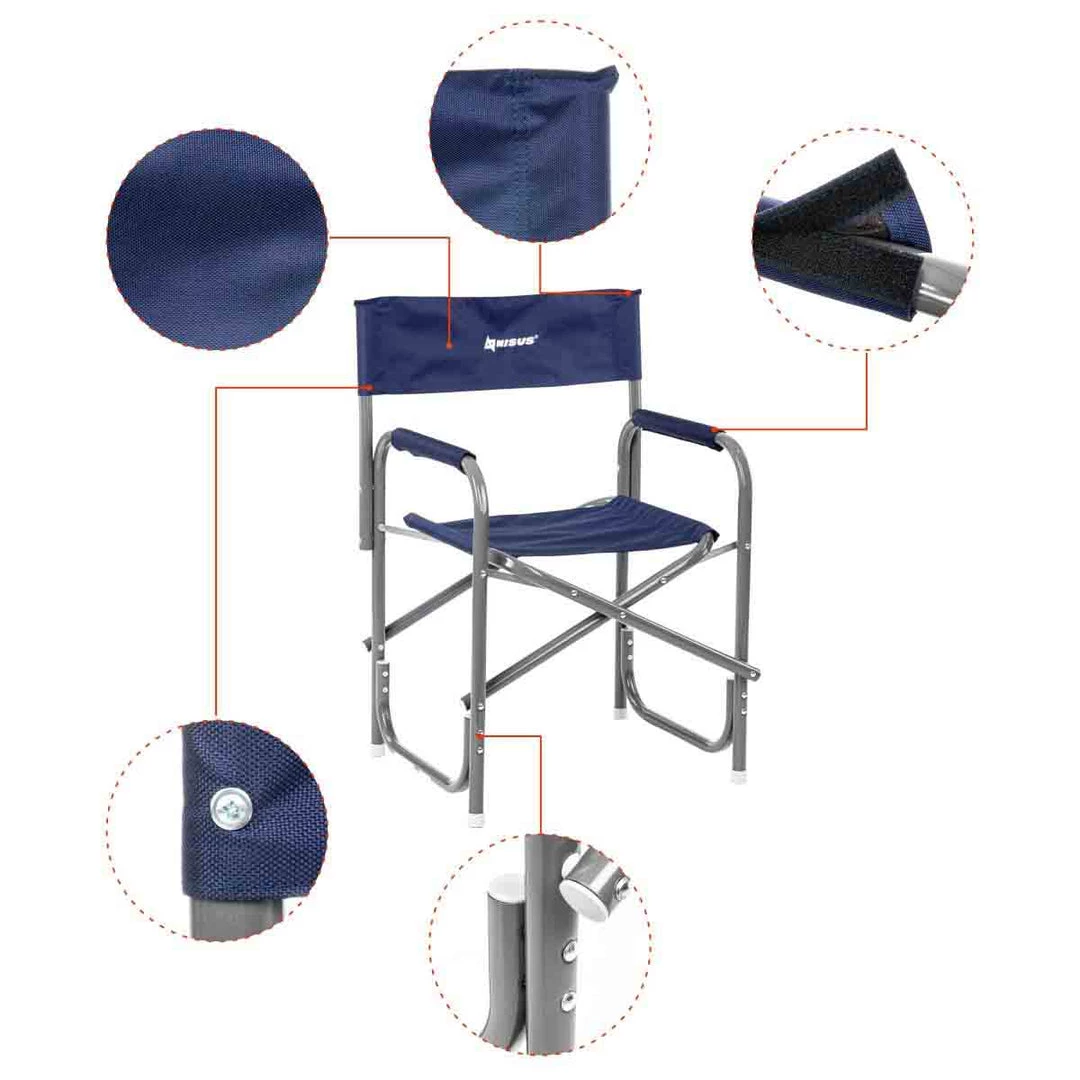 Nisus Blue Folding Aluminum Director's Chair For Camping 8 Nisus Blue Folding Aluminum Director's Chair For Camping