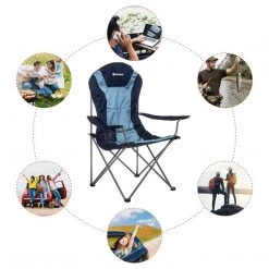 NISUS FISHING CHAIRS Portable Camping Armchair With Cup Holder Armrest Oversize