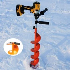 NISUS Ice Auger Cordless Drill Bit Fisherman Bundle Set - Chisel, Adapter, Tackle Box And More Ice Augers & Bits