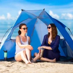 NISUS 2 Person Easy Up Beach Tent Sun Shade Shelter UPF 50+ Beach Tents & Shelters