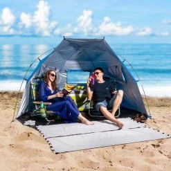 NISUS Large Easy Up Beach Tent For 4 Person Sun Shade Shelter UPF 50+