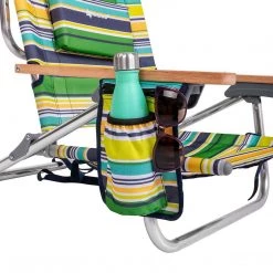 NISUS Low Backpack Beach Chair With Cup Holder And 4 Ft Sun Umbrella, Set Of 2 Backpack Chairs