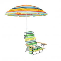 NISUS Backpack Chairs Low Backpack Beach Chair With Cup Holder And 4 Ft Sun Umbrella