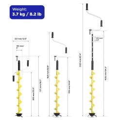 NISUS ICEBERG Premium Ice Auger With Cordless Drill Adapter And 2 Sets Of Blades, Blue For Slush Ice, Red For Regular Ice - COMPOSITE HEAD (5 Foot Drilling Depth) Ice Augers & Bits