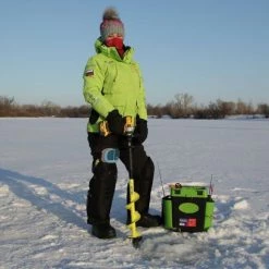 TONAR Ice Augers & Bits ICEBERG Mini Ice Fishing Auger Kit With Cordless Drill Adapter And Two Sets Of Shaver Blades, Blue For Wet Slush Ice, Red For Regular Ice – Available In 5 Inches