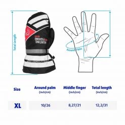 NISUS Apparel Professional Winter Waterproof Breathable Mittens For Ice Fishing, Black/White/Red, XL 20 NISUS Apparel Professional Winter Waterproof Breathable Mittens For Ice Fishing, Black/White/Red, XL