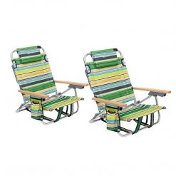 NISUS Backpack Chairs Backpack Beach Chair With Headrest, Set Of 2
