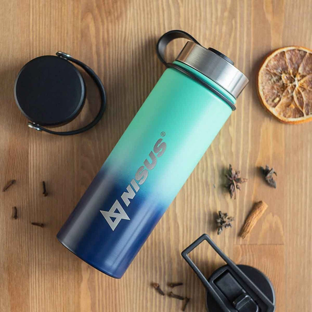 NISUS Water Bottles Stainless Steel Water Bottle With 3 Lid Types, 18 Oz, Double Colored | CLEARANCE 15 NISUS Water Bottles Stainless Steel Water Bottle With 3 Lid Types, 18 Oz, Double Colored | CLEARANCE