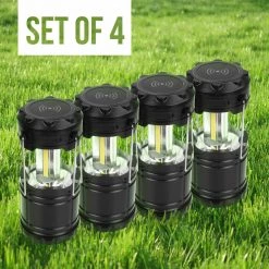 NISUS Set Of 4 360-Degree Collapsible Camping Lanterns With Power Bank