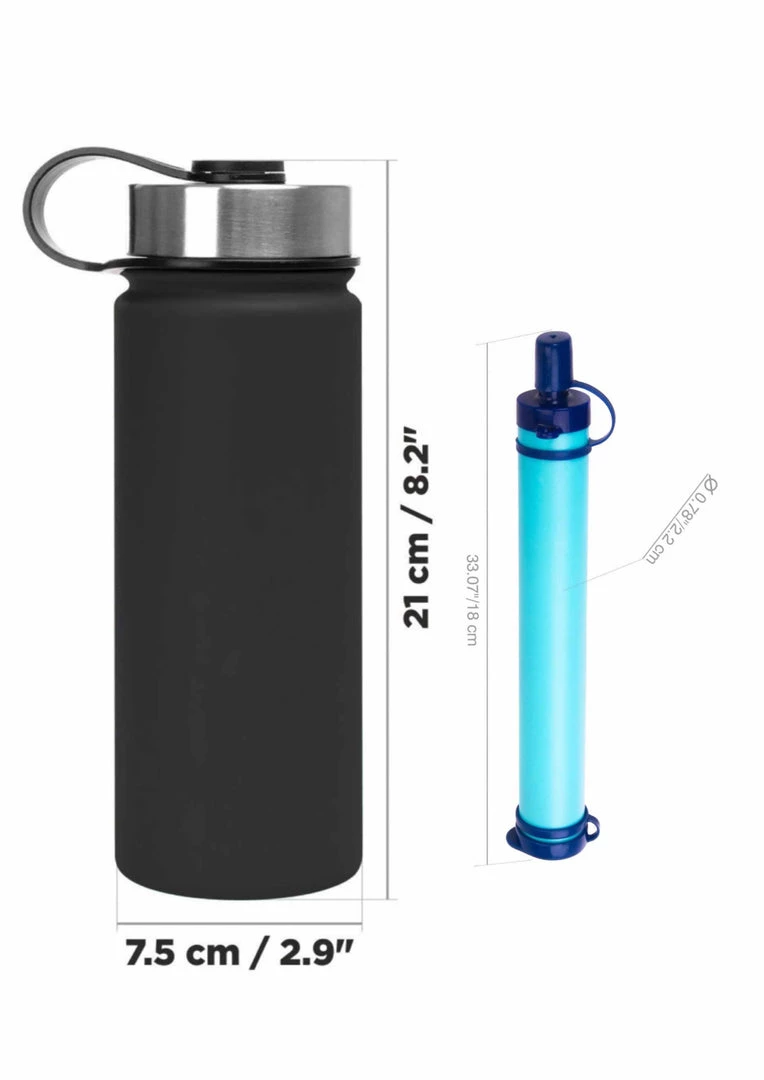 NISUS 18 Oz Stainless Steel Water Bottle And Carbon 0.1-micron Filter Water Bottles 4 NISUS 18 Oz Stainless Steel Water Bottle And Carbon 0.1-micron Filter Water Bottles