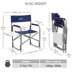 Nisus Aluminum Folding Director's Chair With Side Table FISHING CHAIRS