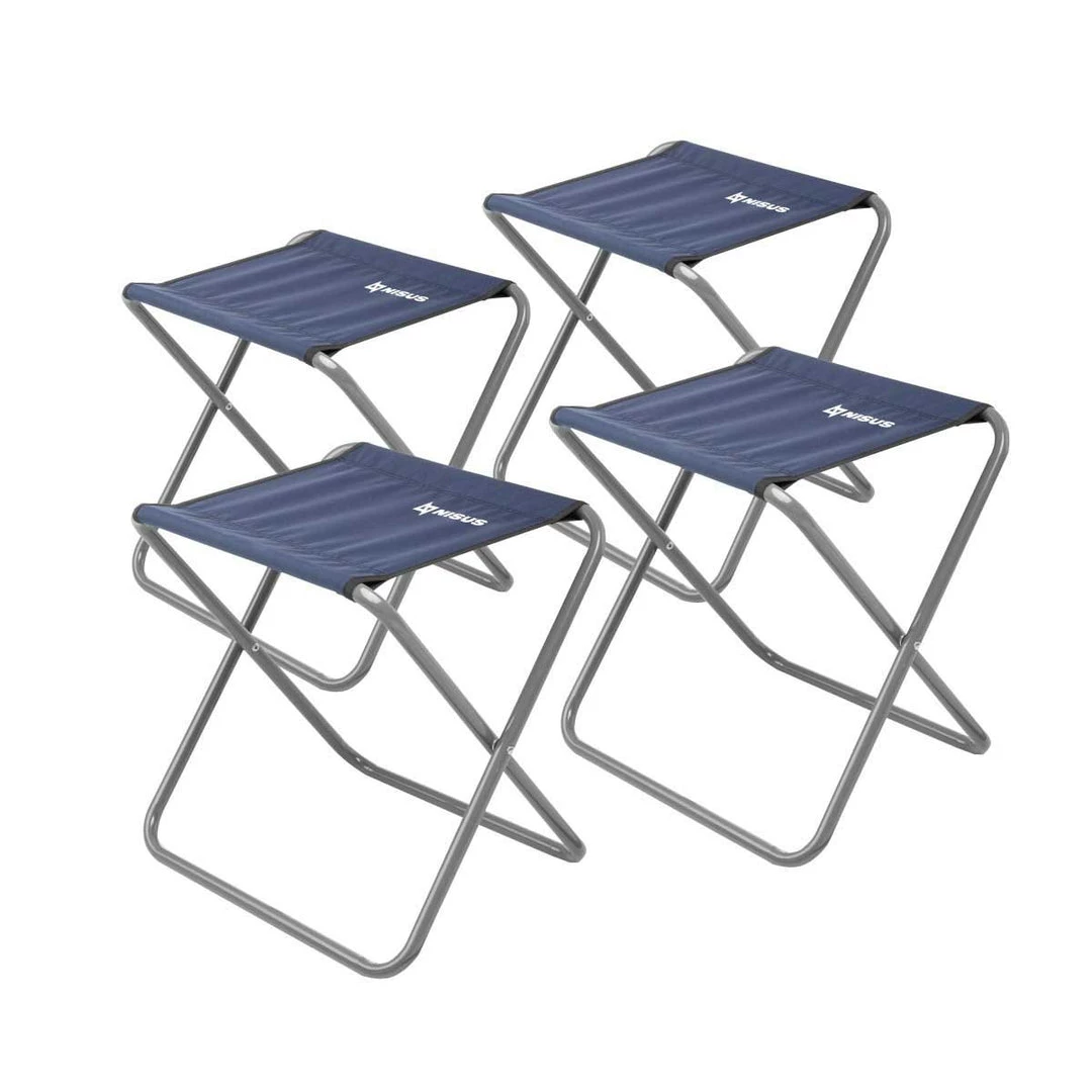 NISUS Set Of Four Compact Folding Blue Tourist Camping Stools 3 NISUS Set Of Four Compact Folding Blue Tourist Camping Stools